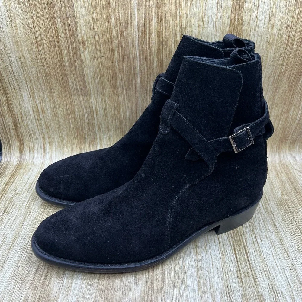 Thursday Boot Company Rogue Jodhpur Boots Men's Size 12 Black Suede Buckle Strap